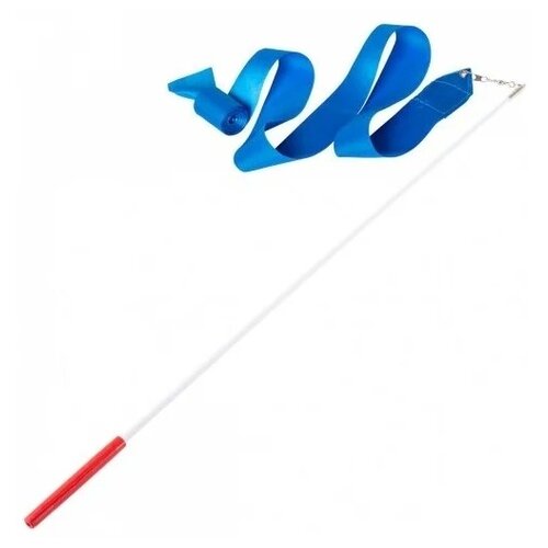 Лента для художественной гимнастики Amely Agr-301 4м, с палочкой 46 см, голубой