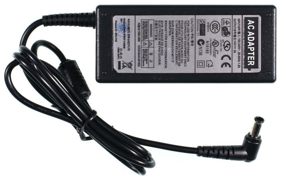 Зарядка / блок питания 6,5x4,4mm 14V 42W 3A для Samsung S24D300H, 710N, S24E390HL / без сетевого кабеля