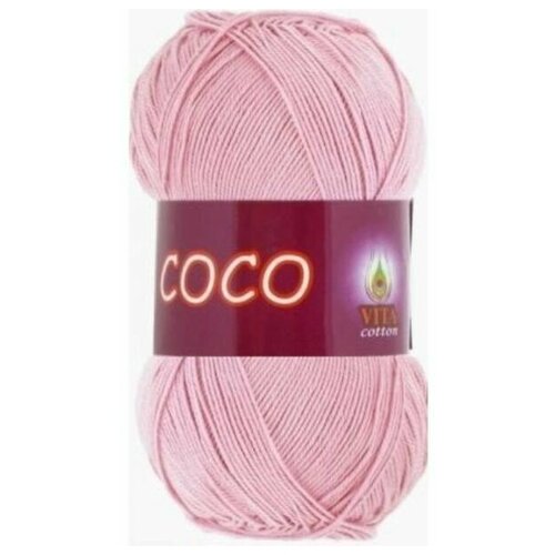 Пряжа хлопковая Vita Cotton Coco (Вита Коко) - 5 мотков, 3866 чайная роза, 100% мерсеризованный хлопок 240м/50г