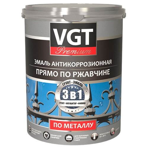 Грунт-эмаль VGT Антикоррозионная 3в1, RAL 8017, 2.5 кг