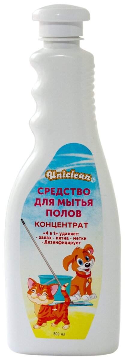 Промо набор Uniclean Зоопрачечная гель для стирки 500 мл и Средство для мытья полов концентрат 500 мл 4024 - фотография № 3