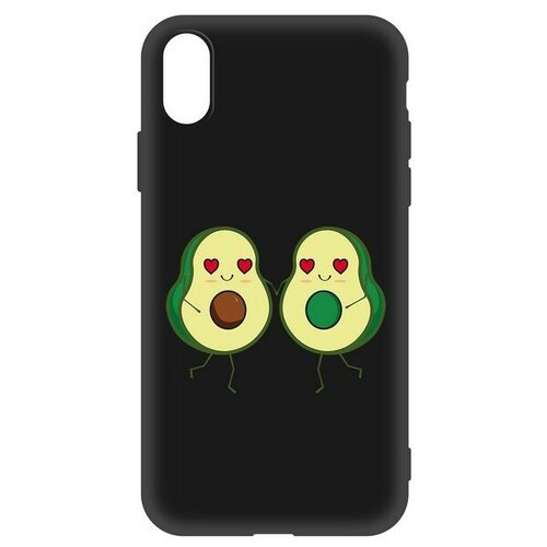 Чехол-накладка Krutoff Soft Case Авокадо Пара для iPhone X/Xs черный чехол накладка krutoff soft case авокадо пара для iphone 15 plus черный