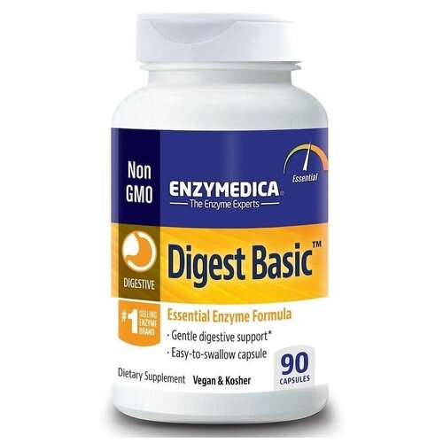 Энзимы Enzymedica Digest Basic, основные пищеварительные ферменты , 90 капсул