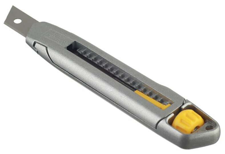 Нож строительный Stanley Interlock 18 мм с ломающимся лезвием металлический корпус