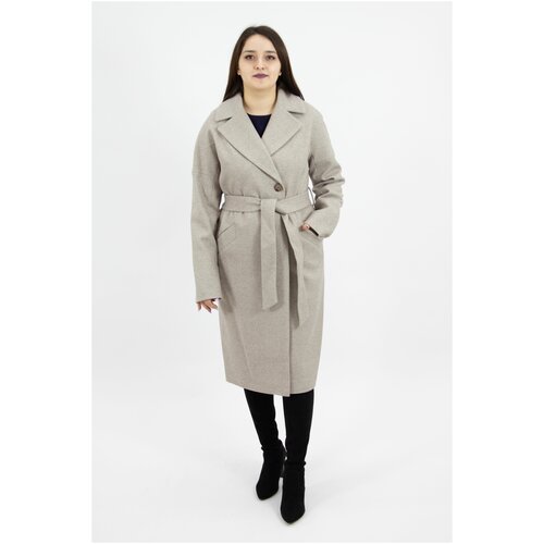 фото Kr-227-рубчик пальто женское бежевый kristina moda