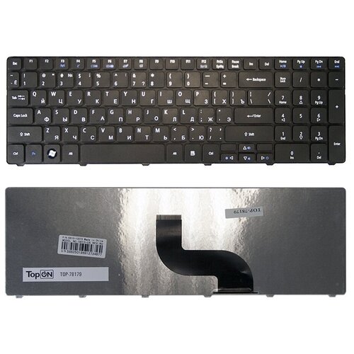 Клавиатура для ноутбука Acer Aspire 5810T 5410T 5820TG 5738 5739 Плоский Enter Чёрная с рамкой PN NSK-AL10R 950₽