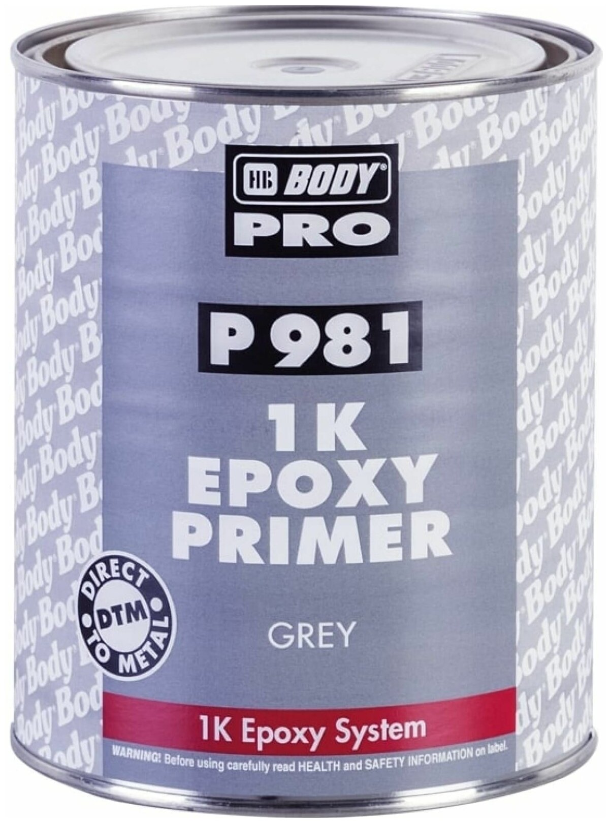 Антикоррозийный эпоксидный автомобильный грунт Body P 981 1K Epoxy Primer мокрый по мокрому, на металл, серый 1 л.