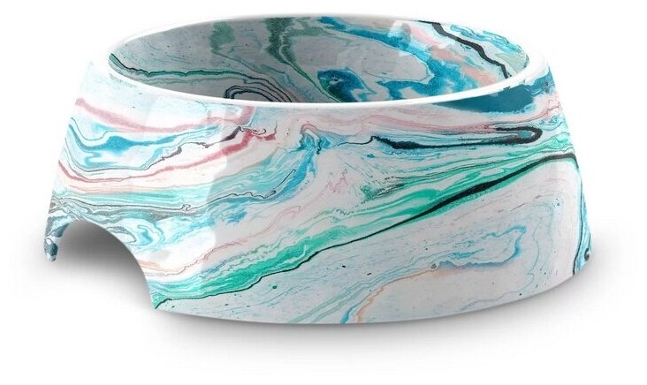 Миска для собак TARHONG "Marble Swirl", мрамор цветной, 18х18х7.1см (590мл)