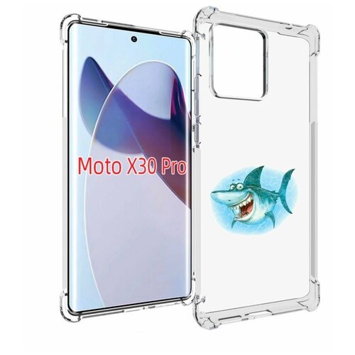 Чехол MyPads веселая акула для Motorola Moto X30 Pro задняя-панель-накладка-бампер