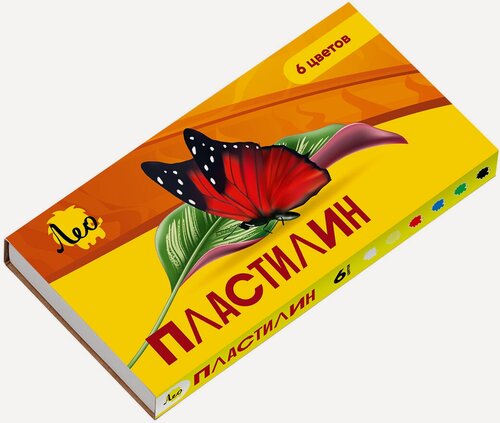 Изображение товара Лео Ярко Пластилин классический LBMC-0106, 120 г в картонной упаковке, 6 цветов