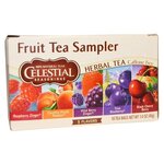 Celestial Seasonings, Fruit Tea Sampler, чай травяной, без кофеина, 5 вкусов, 18 чайных пакетиков, весом 40 г каждый - изображение