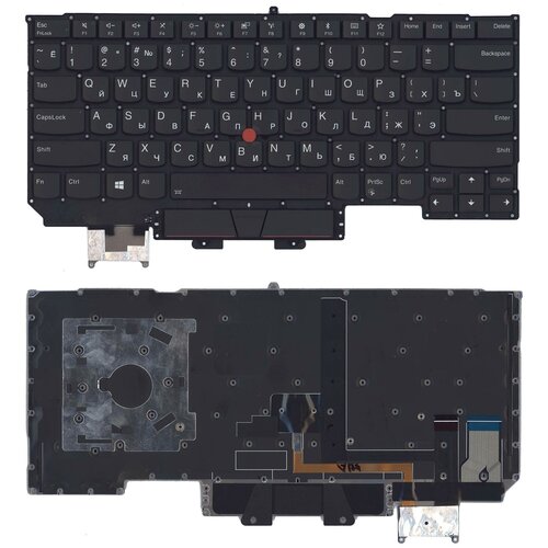 Клавиатура для ноутбука Lenovo ThinkPad X1 carbon Gen 5 2017 черная с подсветкой