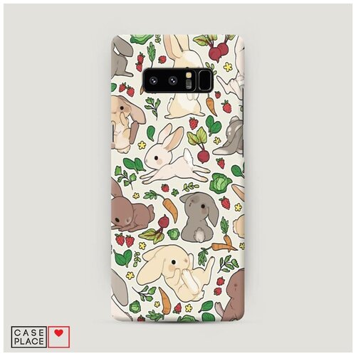 фото Чехол пластиковый samsung galaxy note 8 зайчики и вкусности case place