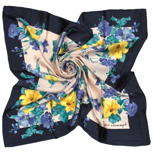 фото Платок в синих тонах с желтыми цветочками mila schon 62833