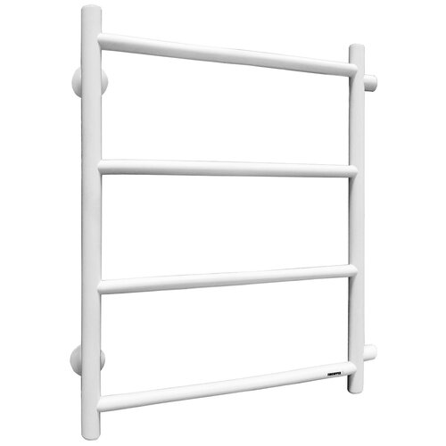 Полотенцесушитель водяной Fincopper FCEB 630х500 белый RAL 9016, 4 перекладины, боковое подключение гайка/штуцер 1/2'х3/4' с чашками и эксентриками