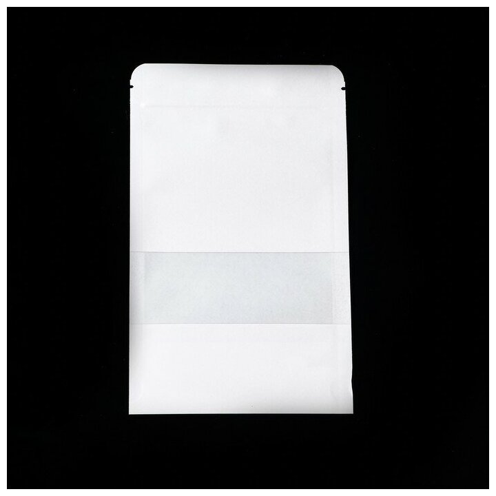 Пакет Zip-lock Крафт, белый, с прямоугольным окном 12 х 20 см - фотография № 1