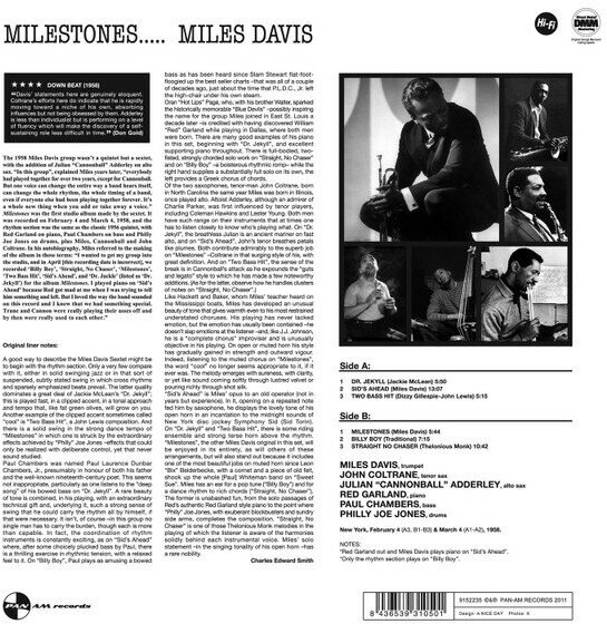 Miles Davis Milestones (Stereo) Виниловая пластинка BCDP - фото №2