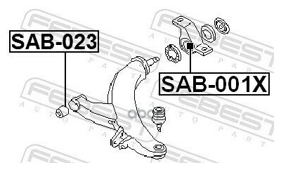 Сайлентблок передний переднего рычага Febest SAB-023