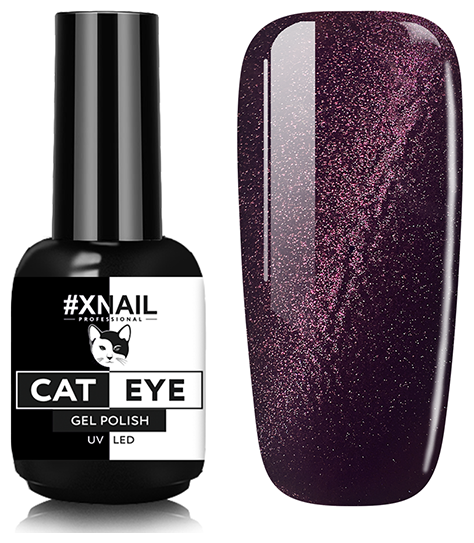 Гель лак XNAIL PROFESSIONAL Cat Eye кошачий глаз, магнитный, камуфлирующий, для дизайна ногтей, 10 мл, № 11