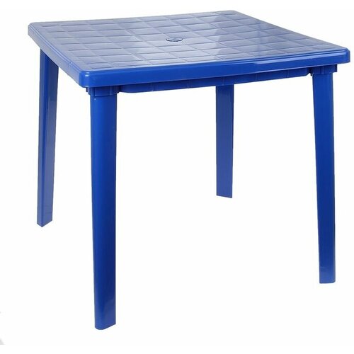 Стол квадратный, размер 80 х 80 х 74 см, цвет синий