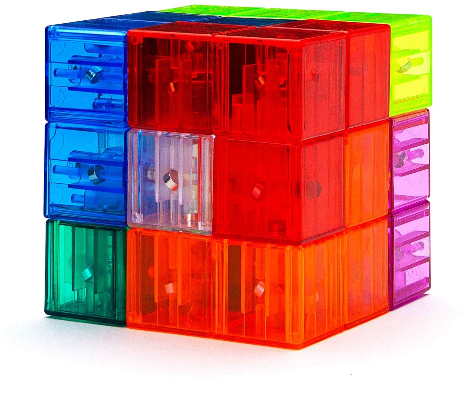 Развивающая игра 3D тетрис магнитный YJ Magnet Blocks Cube, transparent
