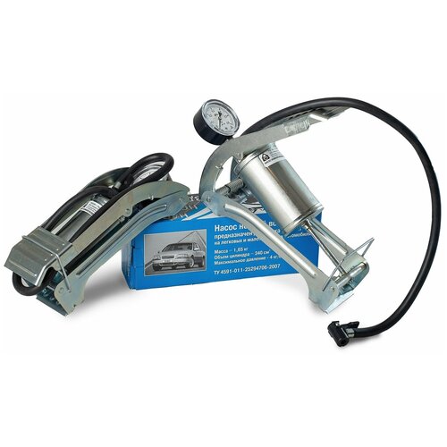 Насос автомобильный ножной с манометром для подкачки