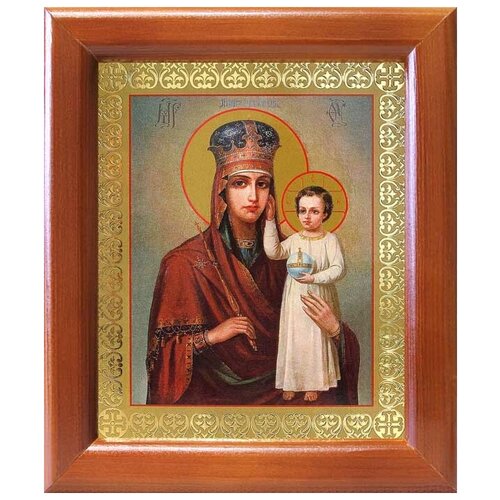 Икона Божией Матери Призри на смирение, рамка 12,5*14,5 см икона божией матери призри на смирение рамка с узором 14 5 16 5 см