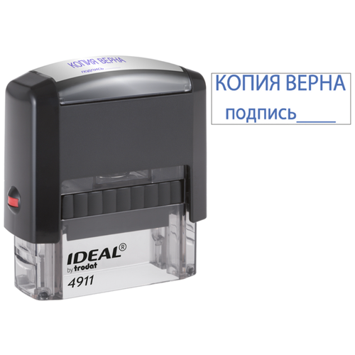 штамп печать копия верна строчка для подписи ideal 4911 размер 38х14 мм Штамп IDEAL IDEAL 4911 КОПИЯ ВЕРНА, подпись, 38х14 мм, 1 шт.