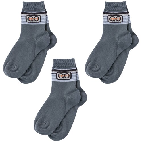 фото Комплект из 3 пар детских носков носкофф (алсу) рис. 2703, темно-оливковые, размер 16-18