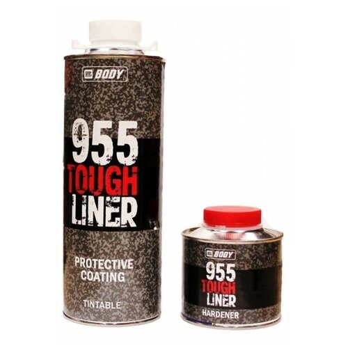 Body 955. Сверхпрочное двухкомпонентное защитное покрытие TOUGH LINER, 0,8кг (чёрный)