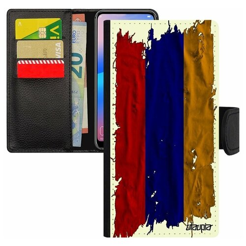 фото Чехол-книжка для мобильного samsung galaxy s8, "флаг армении на ткани" патриот utaupia