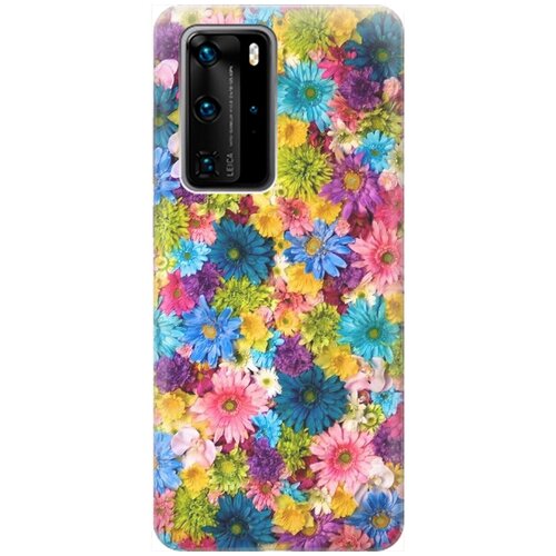 фото Силиконовый чехол на huawei p40 pro / хуавей п40 про с принтом "поле разноцветных цветов" gosso