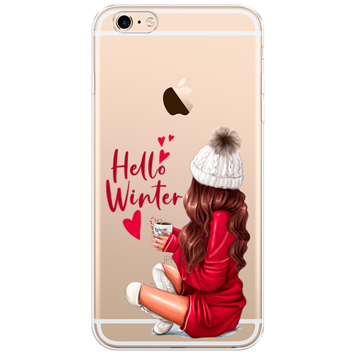 Силиконовый чехол на Apple iPhone 6 Plus/6S Plus / Айфон 6 Плюс/Айфон 6С Плюс Hello winter, прозрачный силиконовый чехол на apple iphone 6 plus 6s plus айфон 6 плюс айфон 6с плюс королевская кровь прозрачный