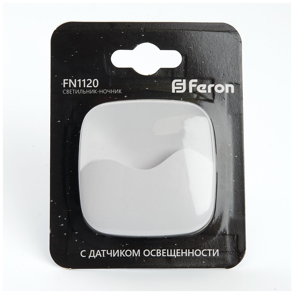 Светильник-ночник Feron FN1120 0,45W 230V квадрат, белый - фотография № 3