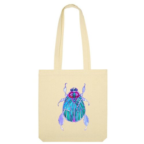 Сумка шоппер Us Basic, бирюзовый, бежевый сумка бирюзовый скарабей насекомое фиолетовый