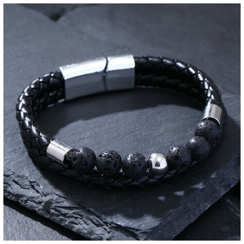 фото Жесткий браслет, размер 21 см, черный china