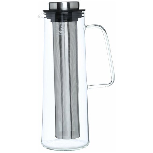 Кувшин Kuchenland, 1 л, с ситом, стекло Б/сталь, Lime