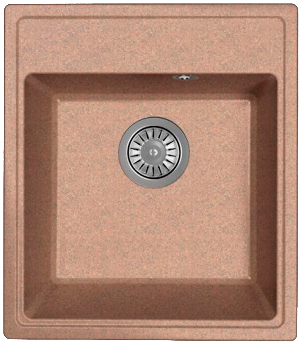Мойка для кухни врезная каменная Dr. Gans Smart ОЛИВИЯ-420, цвет терракот, прямоугольная, 420х480х197 мм / раковина для кухни