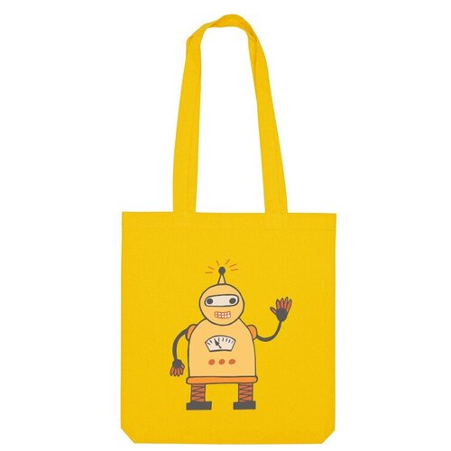 Сумка шоппер Us Basic, желтый сумка робот милый желтый