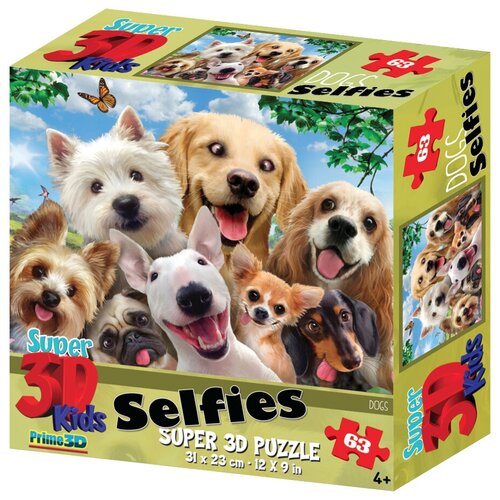 3D Puzzle-63 Собаки селфи
