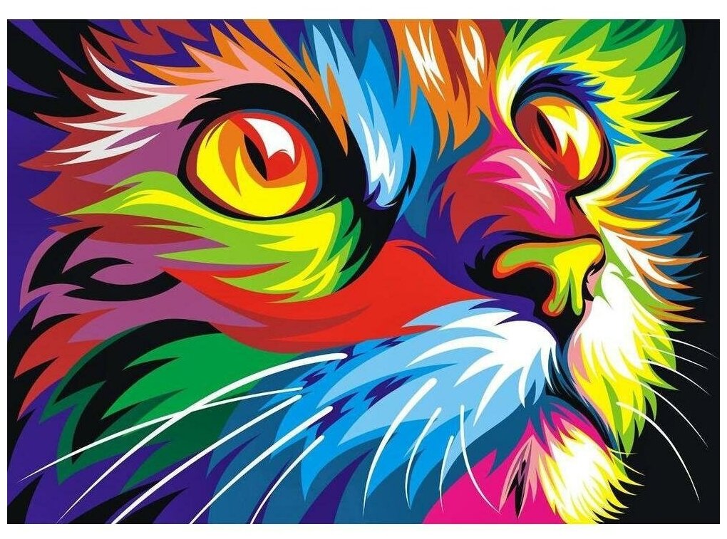 Картина по номерам «Радужный кот», EX5290, 30х40