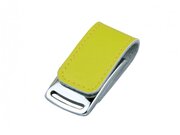 Кожаная флешка для нанесения логотипа с магнитным замком (4 Гб / GB USB 2.0 Желтый/Yellow 216 Flash drive Vigo)