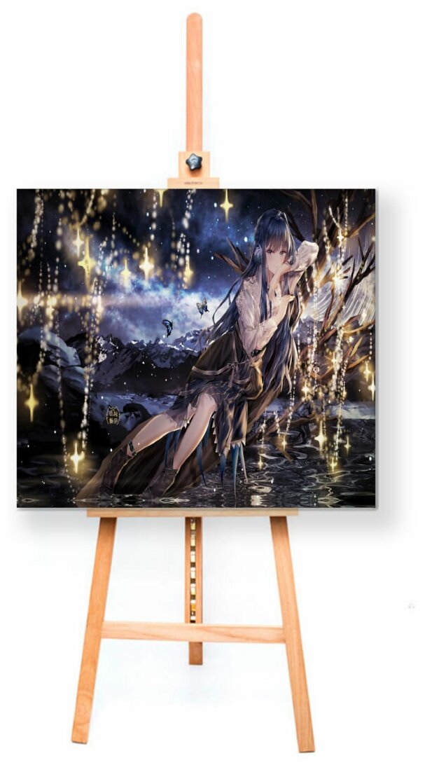 Интерьерная картина Coolpodarok Аниме девушка дерево гирлянды