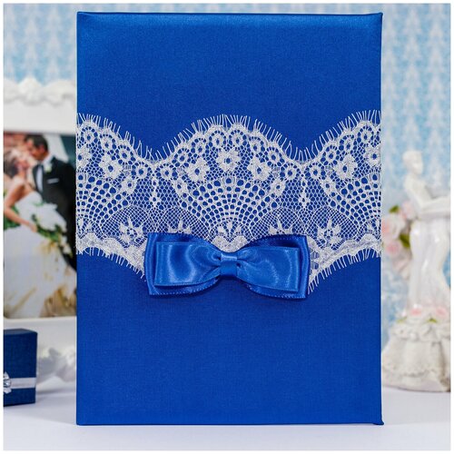 Обложка-карман для свидетельства о браке Свадебная мечта, белый, синий