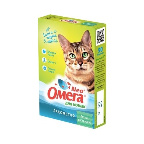 Фармакс Омега Neo + Мультивитаминное лакомство для кошек с кошачьей мятой 0,06 кг 34788 (10 шт)