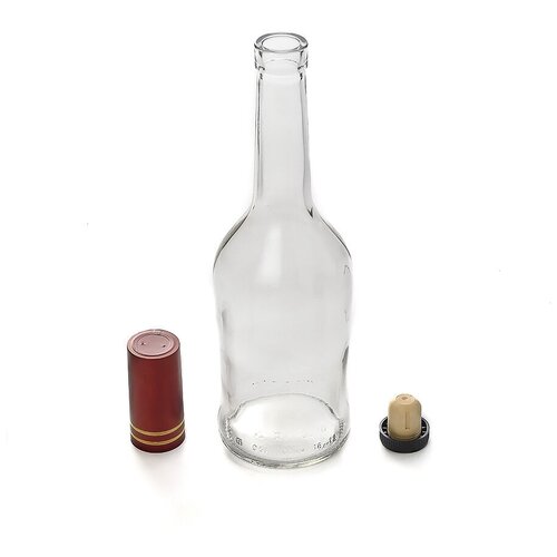 фото Бутылка "коньячная" 0,5 литра с пробкой камю и колпачком россия