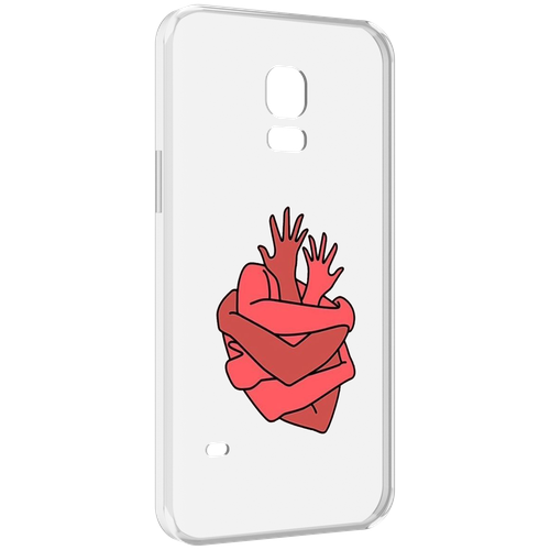 Чехол MyPads сердце из ручек для Samsung Galaxy S5 mini задняя-панель-накладка-бампер