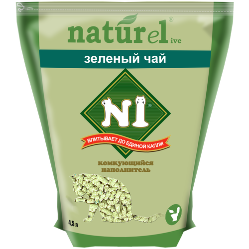 Комкующийся наполнитель N1 Naturel Зеленый чай, 4.5л, 1 шт.