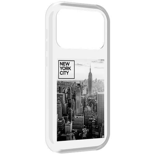 Чехол MyPads черно белый Нью-Йорк для Oukitel F150 Air1 Pro / F150 Air1 задняя-панель-накладка-бампер