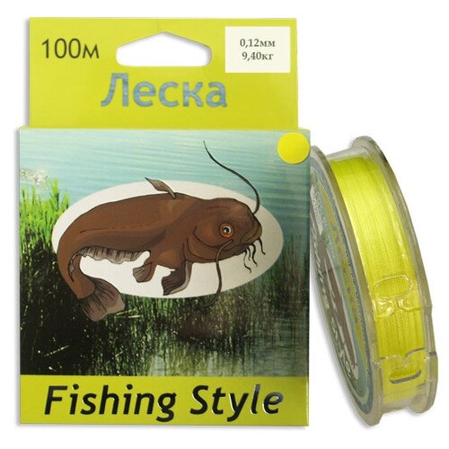 Леска Fishing Style RL2902 0.12mm тест 9.40кг 100m (плетенка желтая)